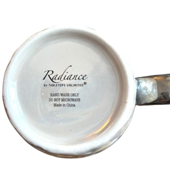 Iridescent Mugs with Oversized Metallic Handles Shimmering White, Silver, Gold - Picture 10 of 13